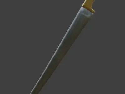 Charay sword with golden handle 3D model