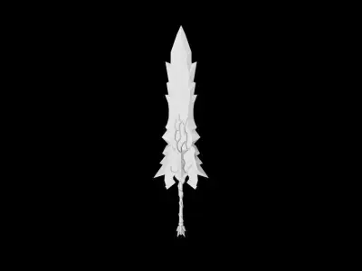 Crystal Nature Greatsword Low-poly 3D model