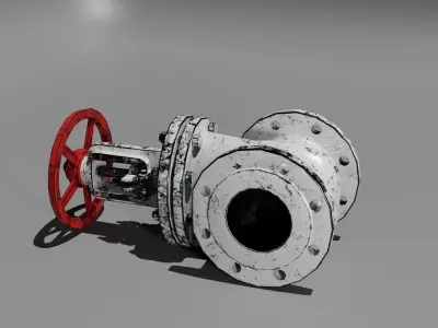 Steel valve Low-poly 3D model