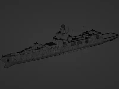 Chinese Fictional Modern Aegis Battleship Zhenyuan 3D model