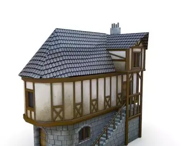 Medieval Building 23 Village Apothecary Low-poly 3D model