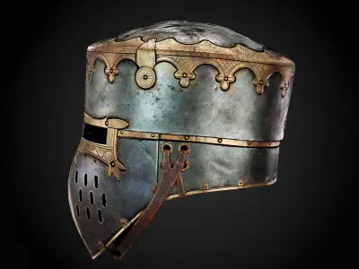 Medieval Helmet Low-poly 3D model buy