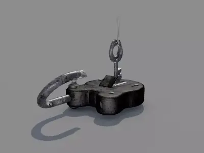 Medieval Padlock t1 3D model
