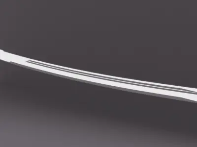 Low Poly Samurai Katana Sword Blue Flower Weapon Semi Realistic Low-poly 3D model