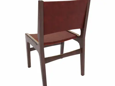 Wooden teak chair 3d model Low-poly 3D model