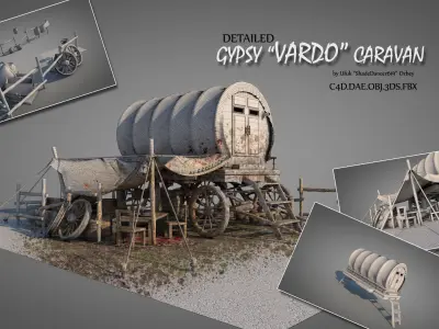 Gypsy Vardo Caravan 3D model