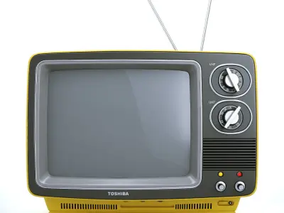 Retro Portable TV TOSHIBA Blackstripe 3D model