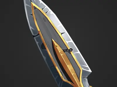 Stylized hand-painted spear Low-poly 3D model