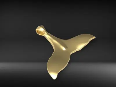 Dolphin Whale Tail Pendant Necklace Charm Jewelry 3D print model