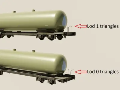 Realistic wagon model optimized UE4 Low-poly 3D model Low-poly 3D model