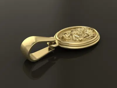 Oval Antique Mother Mary Pendant 12mm Length 3D print model purchase