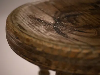 Vintage Stool Low-poly 3D model