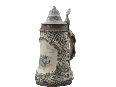 Ornamented Decorative Vase  Low-poly 3D model