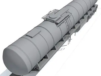 Detailed no texture Tanker Trailer 13 3D model