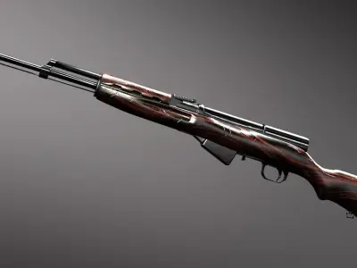 SKS rifle  Low-poly 3D model