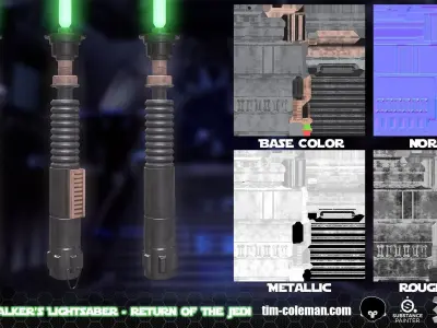 Star Wars - Return of the Jedi - Lukes Lightsaber Low-poly 3D model