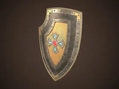 Knight Shield 02 Low-poly 3D model