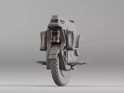 001563 Unprocessed 3D scan of futuristic unicycle Free 3D model