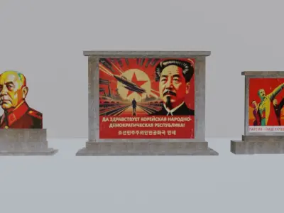 Soviet Sci-Fi Propaganda pack II Low-poly 3D model