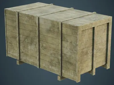 Wooden Box 2B Low-poly 3D model