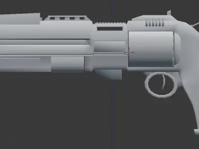 Futuristic Revolver Low-poly 3D model