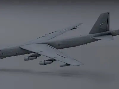 B52 Bomber - photorealistic Low-poly 3D model