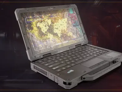 Tactical laptop Low-poly 3D model purchase