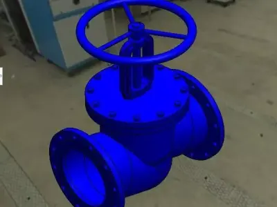 Globe valve DN3000 150LB RF 3D model
