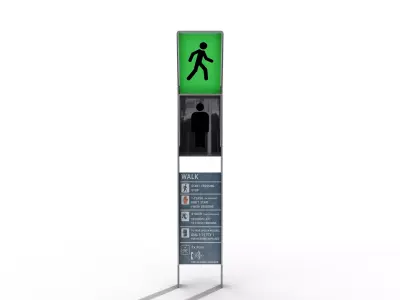 Sci-Fi Walk Signal Low-poly 3D model