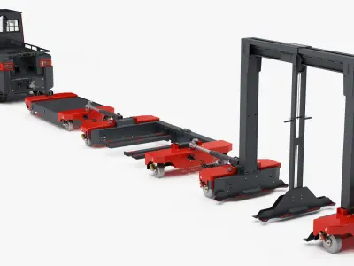 Linde P250 Industrial Logistic Train System 3D model