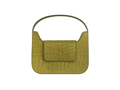 Olive Leather Mini Flap Bag 3D model