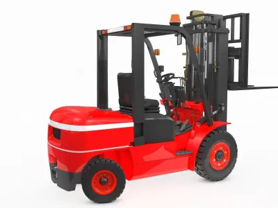 Forklift Rigged and Animated 3D model