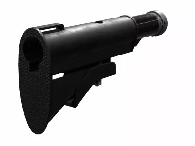 AR Buttstock Standard AR-15 rifle collapsible crane stock Low-poly 3D model