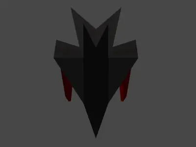 Retro style spaceship Low-poly 3D model
