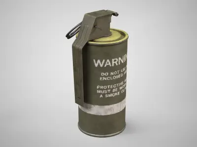 M18 Yellow Smoke Hand Grenade AAA Game Ready Low-poly 3D model