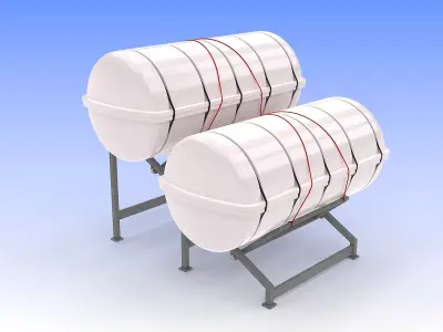 Liferaft on Sliding Rack 3D model