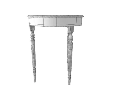 furniture 8 Antique Demilune Table 2 3D model