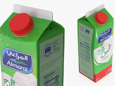 Almarai Fresh Laban Carton 1L Low Fat 3D model
