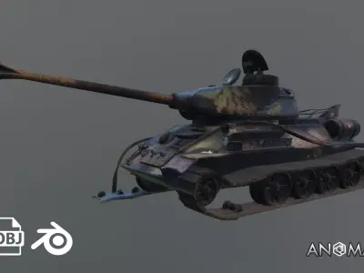 destroyed T-34 3D model