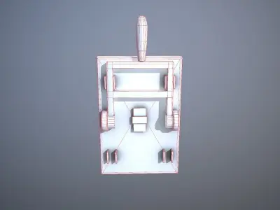 Rusted lever switch Low-poly 3D model
