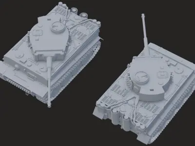 Tiger Tank WW2  Low-poly 3D model