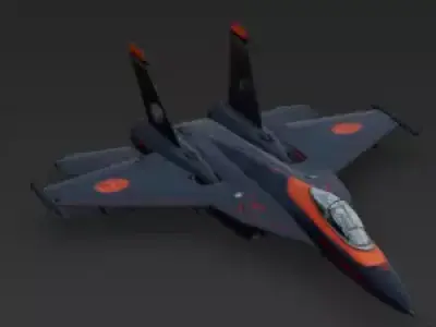 Halloween JackOLantern Fighter Jet 3D Model Spooky Aircraft Low-poly 3D model
