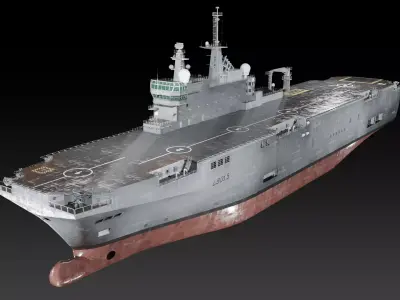 FS Mistral Amphibious Assault ship Low-poly 3D model