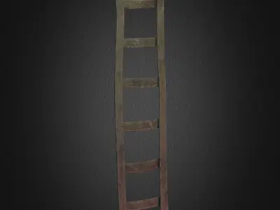Stairs wooden ladder Low-poly 3D model