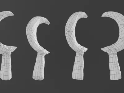 weapon sickle and knife 3D model