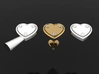 Dainty Heart ID Stud Earring 3D print model
