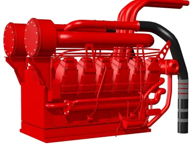 Red Engine Model 3D model