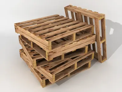 Low poly wood pallet for games and VR Low-poly 3D model