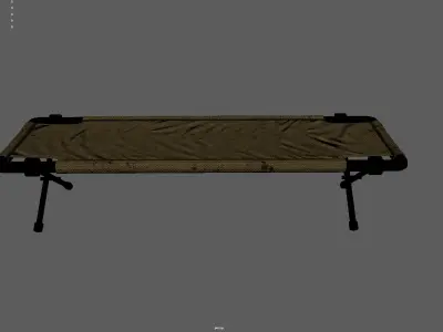 Folding cot Low-poly 3D model purchase