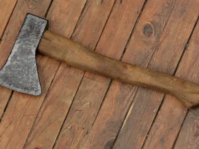 GAME READY HATCHET PBR RIGGED Free low-poly 3D model